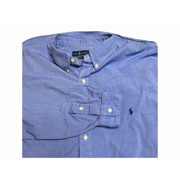 Ralph Lauren Other - Ralph Lauren Men's 2XLT Blue Solid Button-Down Shirt Long Sleeve Cotton Stretch